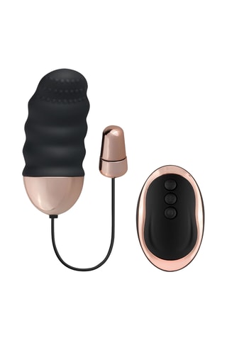 Œuf vibrant nervuré avec télécommande Teazers - Noir