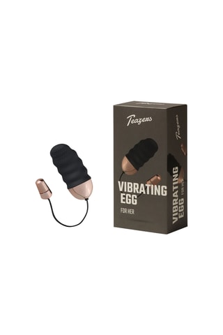 Œuf vibrant nervuré avec télécommande Teazers - Noir