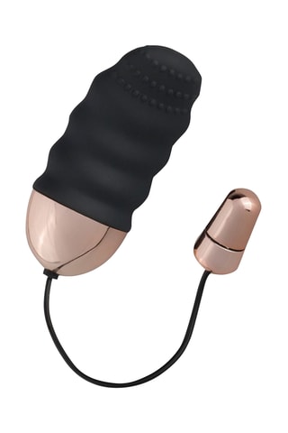Œuf vibrant nervuré avec télécommande Teazers - Noir
