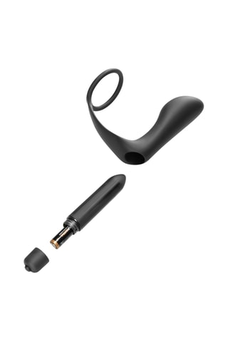 Vibromasseur prostate et cockring - Noir