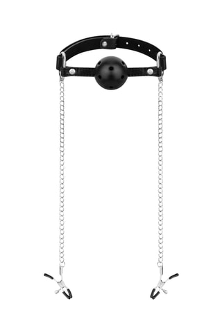 Ball gags et pince-tétons - Noir
