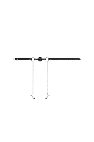 Ball gags et pince-tétons - Noir