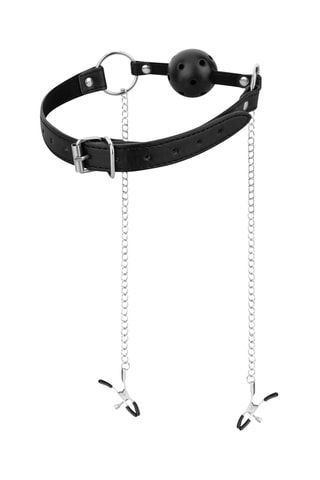 Ball gags et pince-tétons - Noir