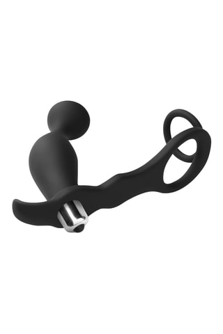 Vibromasseur prostate et cockring - Noir