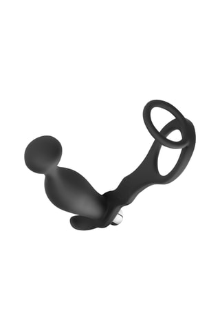 Vibromasseur prostate et cockring - Noir
