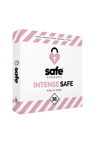 Boite de préservatifs Safe nervuré et à picots - 36 pièces