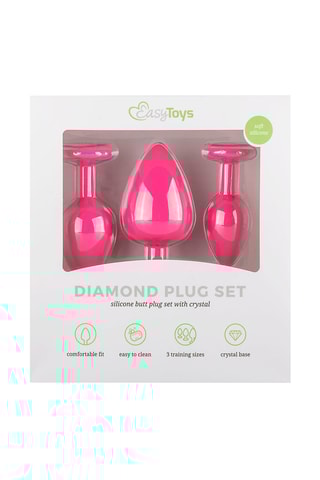 3 plugs anaux - Rose