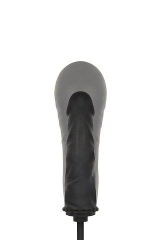 Godemichet gonflable avec pompe - Noir - 14,5 cm