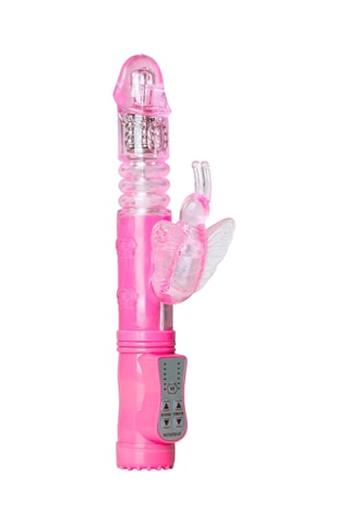 Vibromasseur rabbit stotende butterfly - Rose - 12,5 cm