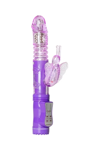 Vibromasseur rabbit stotende butterfly - Violet - 12,5 cm
