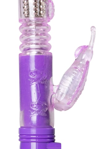 Vibromasseur rabbit stotende butterfly - Violet - 12,5 cm