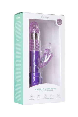 Vibromasseur rabbit stotende butterfly - Violet - 12,5 cm