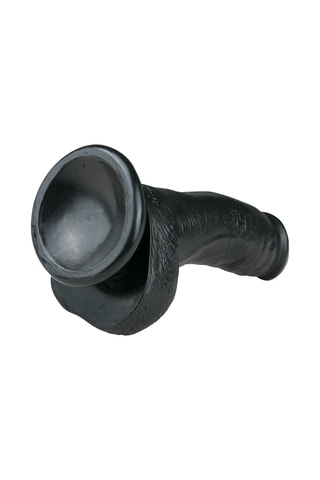 Gode avec scrotum - Noir - 15 cm