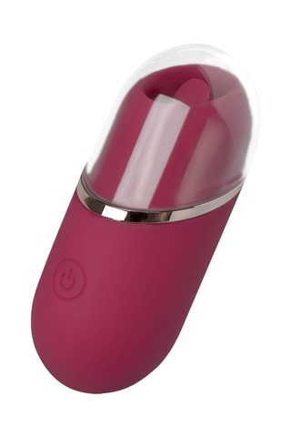 Vibromasseur langue avec capuchon de protection - Vieux rose