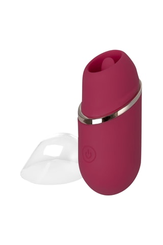 Vibromasseur langue avec capuchon de protection - Vieux rose
