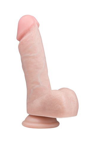 Gode avec scrotum - 17,5 cm