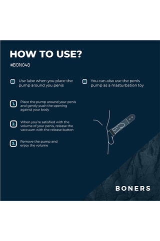 Pompe à pénis automatique avec masturbateur Boners - Noir