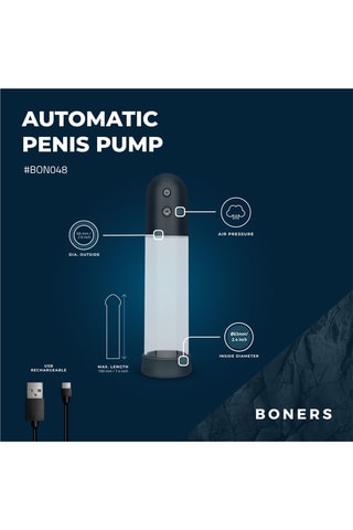 Pompe à pénis automatique avec masturbateur Boners - Noir