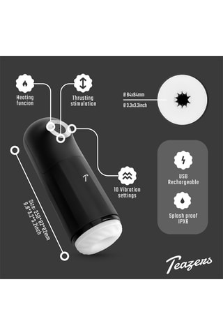 Masturbateur automatique triple stimulation teazers - Noir