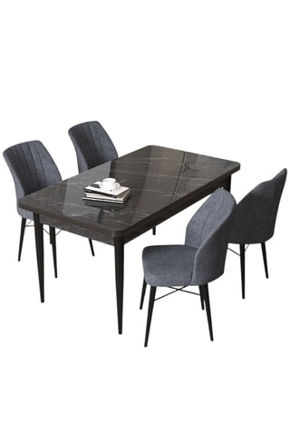 Table à manger et 4 chaises - 110 x 76 x 71 cm