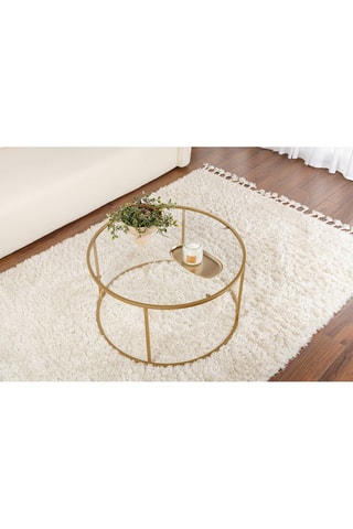 Table basse en verre Aurum - 80 x 43 x 80 cm