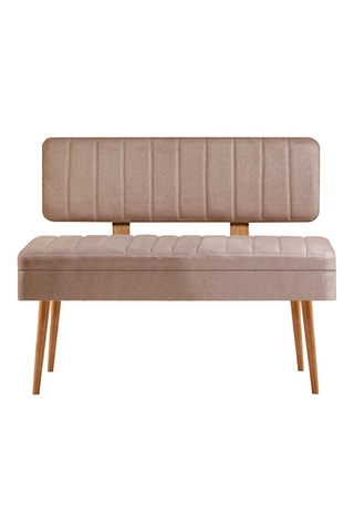 Banc-coffre Vina - Beige et imitation pin