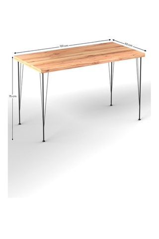 Table et 4 chaises Imitation chêne et noir - 120 x 75 x 60 cm