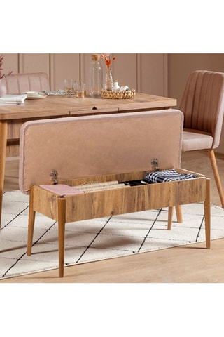 Ensemble de salle à manger Vieux rose et naturel