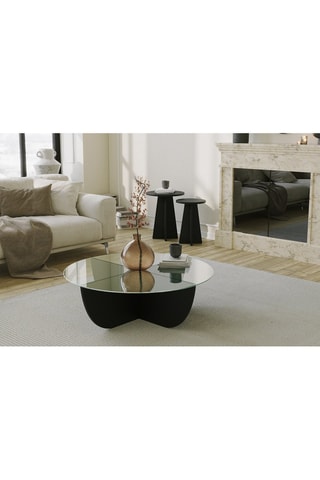 Table basse - Plateau en verre - 90 x 30 x 90 cm