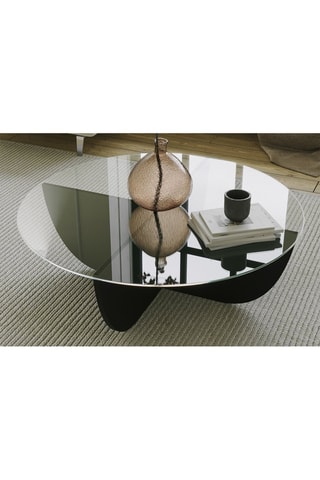 Table basse - Plateau en verre - 90 x 30 x 90 cm