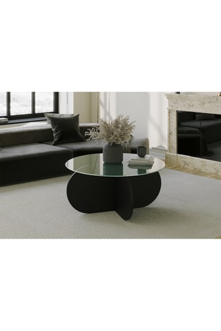 Table basse - Plateau en verre - 75 x 35 x 75 cm