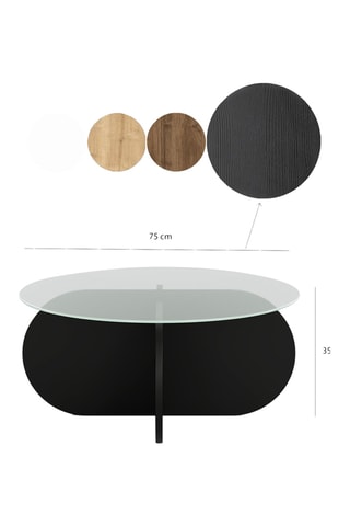 Table basse - Plateau en verre - 75 x 35 x 75 cm