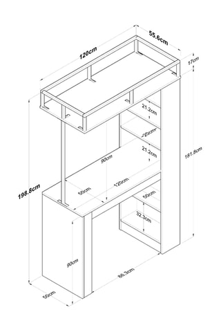 Table à manger JA117 - 120 x 198,8 x 55,6 cm