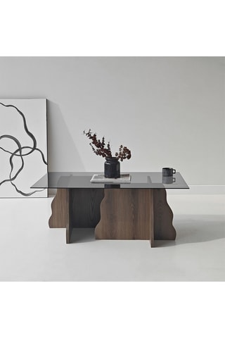 Table basse rectangle en verre - 105 x 65 x 40 cm