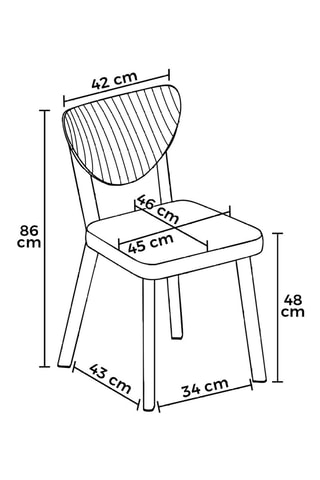 4 Chaises - 86 x 46 x 43 cm