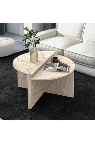 2 tables basses Dolunay - 70 x 51,8 x 38 / 70 x 47,5 x 35 cm