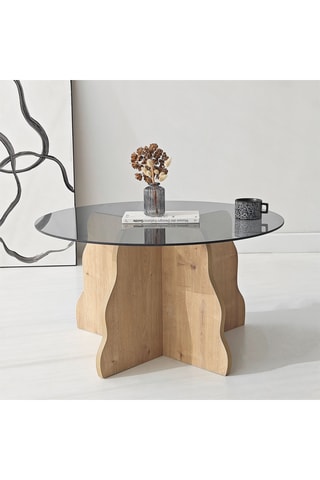 Table basse ronde en verre - 75 x 40 cm
