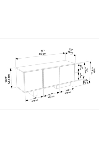 Buffet Monaco - 150 x 45 x 51,5 cm