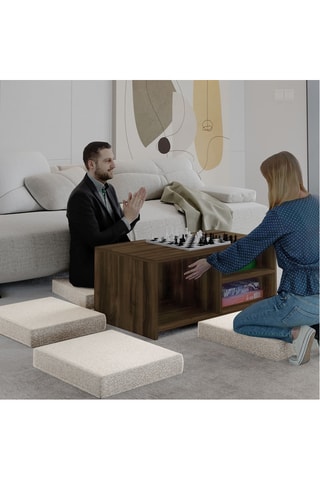 Table basse et 4 coussins - 90 x 45 x 44,1 cm