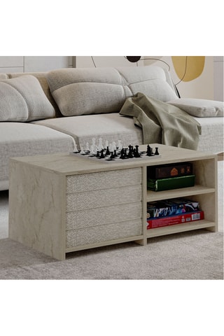 Table basse et 4 coussins - 90 x 45 x 44,1 cm