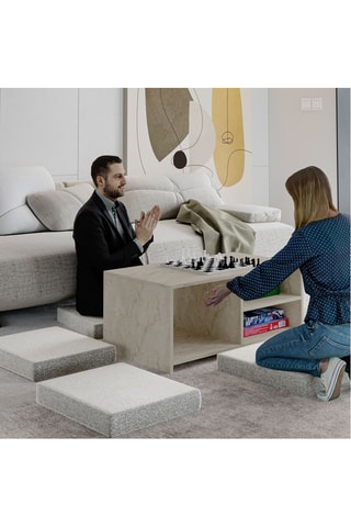 Table basse et 4 coussins - 90 x 45 x 44,1 cm