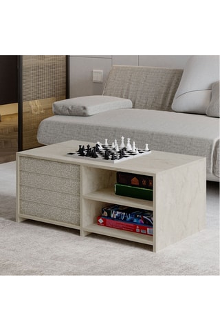 Table basse et 4 coussins - 90 x 45 x 44,1 cm
