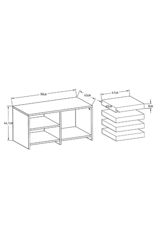 Table basse et 4 coussins - 90 x 45 x 44,1 cm