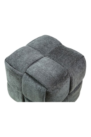 Pouf - Gris foncé - En tissu bouclette