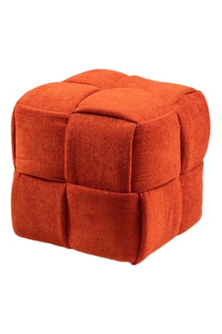 Pouf - Orange - En tissu bouclette