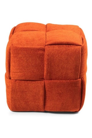Pouf - Orange - En tissu bouclette