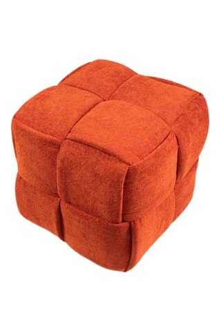 Pouf - Orange - En tissu bouclette