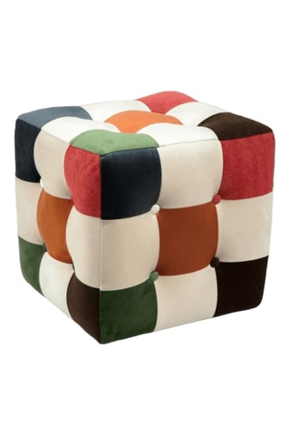 Pouf - Multicolore - En tissu velours
