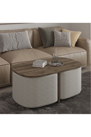 Table basse et 2 poufs