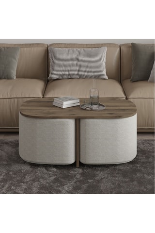 Table basse et 2 poufs